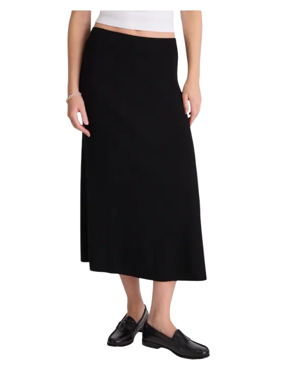 Madewell Merino Wool-Blend Maxi Skirt in Black